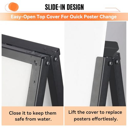 A Frame Sign 24x36, Heavy Duty Double-Sided Metal Sidewalk Sign, Frame Only - size: 1 Pack