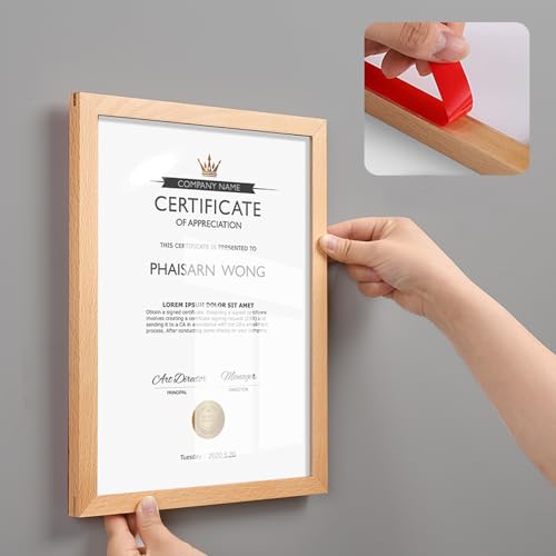 Wall Mount Acrylic Sign Holder (Walnut A4 210×297mm/8.27×11.69inches) - color: Walnut A4 210×297mm/8.27×11.69inches
