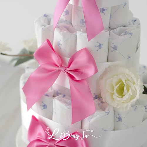 Pink 4.5 Inch Premade Twist Tie Small Gift Wrap Bows 24 Counts - color: Hot Pink