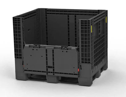 Hudson Exchange 48 x 40 x 34" (1800 lb Capacity) Collapsible Bulk Container With Access Doors (Container Only), Gray - color: Gray