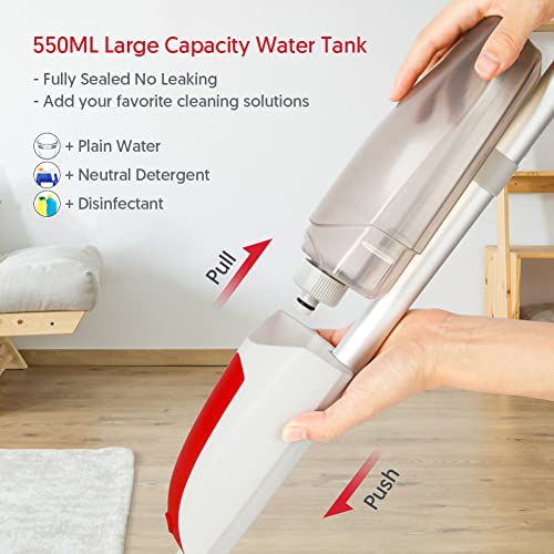 Microfiber Spray Mop for Laminate Floor Cleaning with 3pcs Washable Pads - color: Red