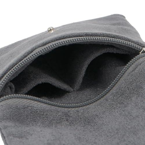 2pcs Zipper Small Velvet Jewelry Pouches,4"x4",Light Grey - color: Light Grey