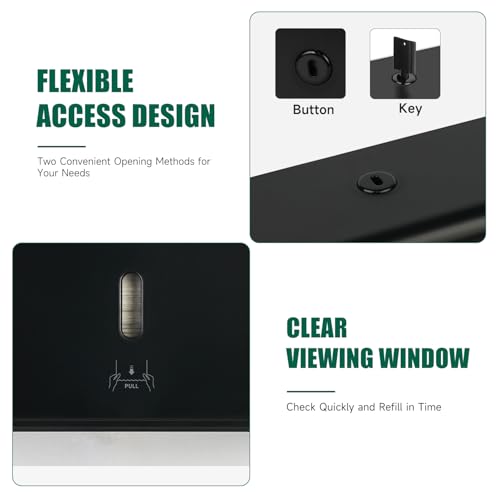 anydry 200-Sheet Paper Towel Dispenser Wall Mount (Folded Size ≤ 10 x 3.1) - color: Classic Black