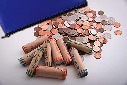 Better Office Products 6 Pack, Zippered Security Bank Deposit Bag, Leatherette, Cash Bag, Coin Bag, Utility Pouch, Blue, 6 Bags