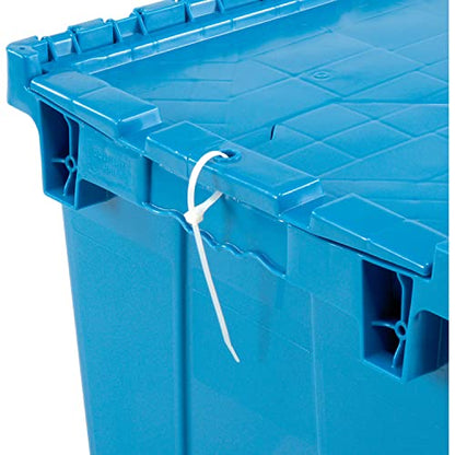 Global Industrial Distribution Container With Hinged Lid, 21-7/8x15-1/4x17-1/4, Blue - color: Blue