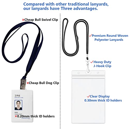Breakaway Lanyards for Badge Holders 10 Pack with Vertical Card Holders - color: Breakaway Black, size: 10 Pack