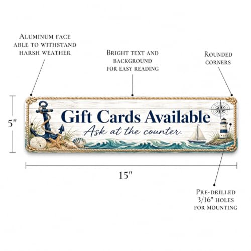 Gift Cards Available Coastal Business Sign - style: Gift Cards Available