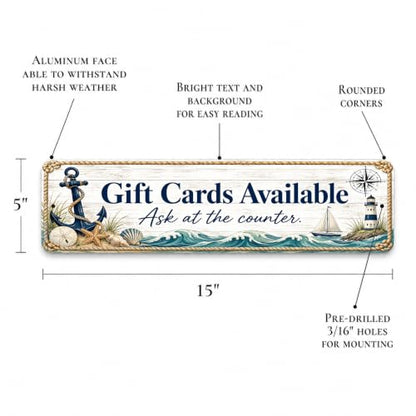 Gift Cards Available Coastal Business Sign - style: Gift Cards Available
