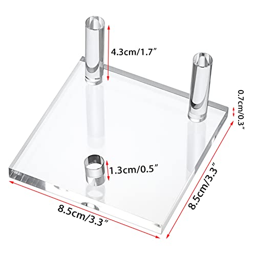 Hipiwe 4-Pack Clear Acrylic Display Stand, Three-Peg Large Rock Holder