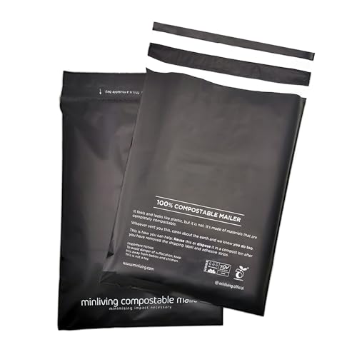 Biodegradable Poly Mailers 10x13, Compostable Shipping Bags 50pk - size: M, 50 Pack