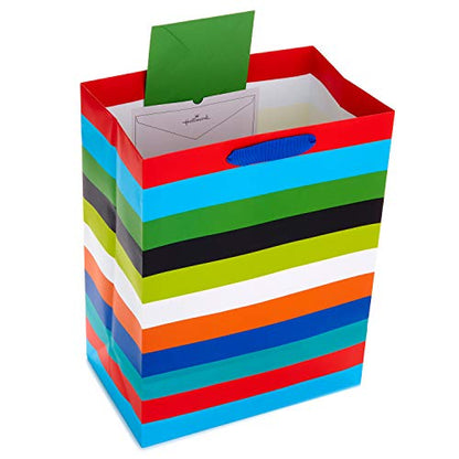 Hallmark 17" Extra Large Gift Bag with Tissue Paper (Rainbow Stripes)