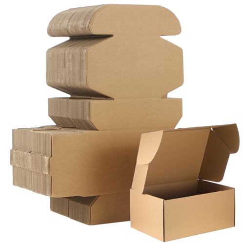 Qilery 100 Pcs 6x4x2'' Shipping Boxes Corrugated - size: 6 x 4 x 2 inches