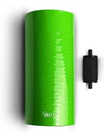 Veltec Premium Pricing Labels for Monarch 1110 Price Gun, 16 Rolls, 17,000 Labels, Ink Roller Included (Green) - color: Green