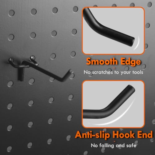 Pegboard Hooks Accessories 30pcs 2inch Metal Peg Board Tool Hangers (Black) - color: Black, size: 2 Inch