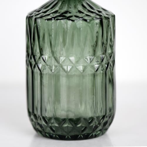18 oz Dark Green Glass Soap Dispenser with Black Rustproof Pump - color: Dark Green