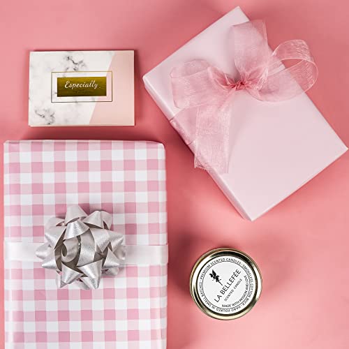 WRAPAHOLIC Reversible Wrapping Paper - Mini Roll - 17 Inch X 33 Feet - Pink and White Plaid Design for Birthday, Holiday, Wedding, Baby Shower - color: Pink, size: 17 inches x 33 feet