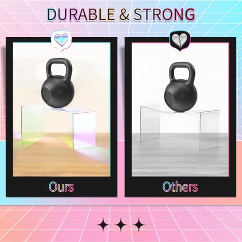 6-Pack Iridescent Acrylic Display Risers, Rainbow Rectangular Set - color: Iridescent-6pcs