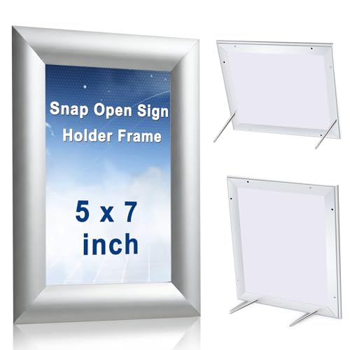 Blulu 2 Pack Aluminum Snap Frame 5 x 7 Inch, Silver - color: Silver, size: 5 x 7 Inch