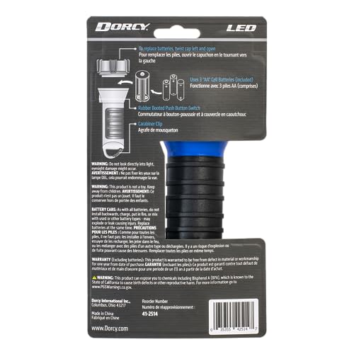 Dorcy 150 Lumen Floating Water Resistant LED Flashlight with Carabineer Clip, Blue (41-2514) - color: Blue