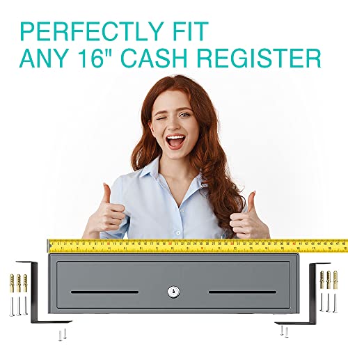 Cash Drawer Under Counter Mount Brackets 2.6 x 16.3 x 4.1 inches - 3 Pack - color: Black, size: 16 Inches (3 Pack)