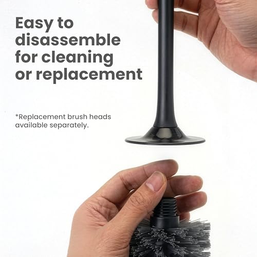 Vigar Zense Toilet Brush and Holder Set, Polyresin Stone, Concrete - color: Concrete