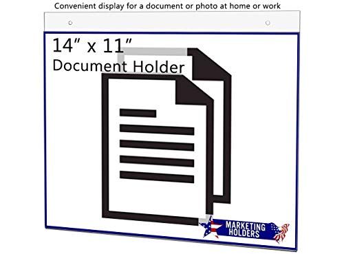 25 Pack Clear Acrylic Sign Holder 14" x 11" with Hanging Hardware for Hours of Operation Upcoming Events and Important Notices in Offices and Healthcare Facilities by Marketing Holders - size: 14" w x 11" h