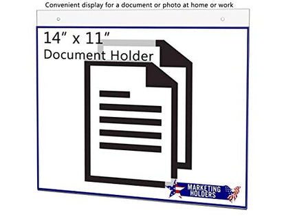 25 Pack Clear Acrylic Sign Holder 14" x 11" with Hanging Hardware for Hours of Operation Upcoming Events and Important Notices in Offices and Healthcare Facilities by Marketing Holders - size: 14" w x 11" h