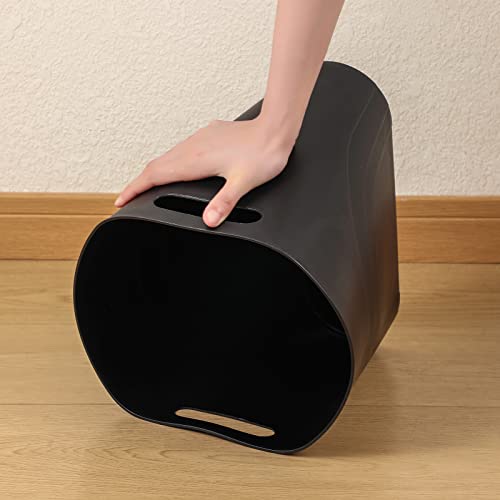 rejomiik Small Trash Can, 3.5 Gallon Slim Garbage Can Plastic Waste Basket with Handles Container Bin for Narrow Spaces Bathroom, Bedroom, Kitchen, Office at Home, Black - color: Black, size: 1 pack