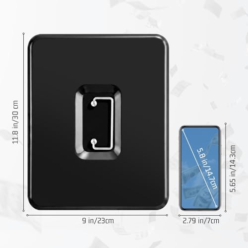 Flexzion Metal Cash Box with Combination Lock, Money Tray, 11.8 in, Black - color: Black
