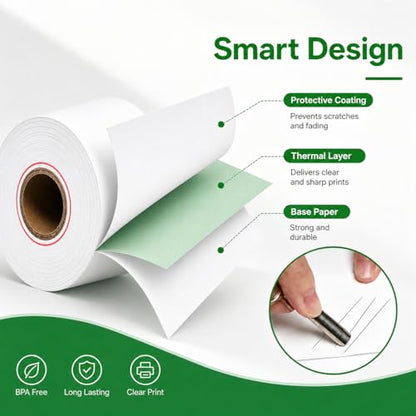 2 1/4" x 50' Thermal Receipt Paper, BPA Free, 50 Rolls for 58mm POS
