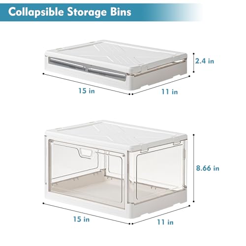 Kmiectse Clear Storage Bins with Lids 3 Pack 【Stackable & Sturdy】 - size: 3 Tier-3 Lids