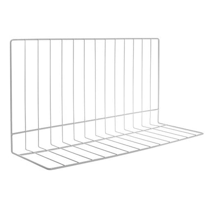 HUBERT L Shape Shelf Divider White Epoxy Coat Wire - 22" L x 8" and 12" Sides
