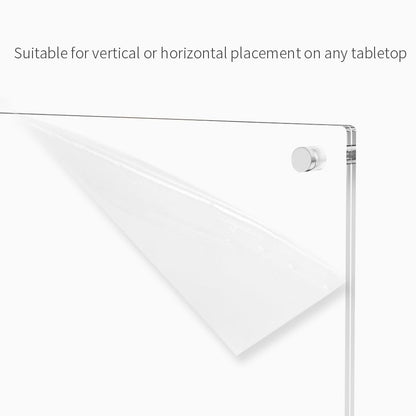 8.5x11 Modern Acrylic Photo Frame, Clear Glass-Like Desk Picture Frame with Stand off & Hanging String, Frameless Floating Look, Self-Standing Desktop or Wall Mount, Horizontal & Vertical Display - size: 8.5x11" -1pc