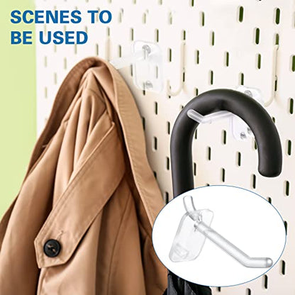 Sawysine 120 Pcs 2.4 Inch Clear Peg Hooks for Pegboard Accessories, Clear