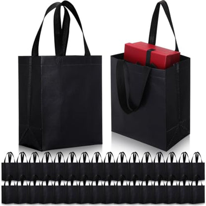 Eccliy 80 Pcs Reusable Gift Bags, Medium, Black - color: Black, size: Medium