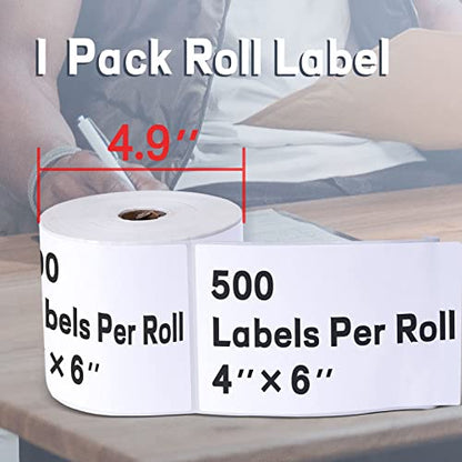 ASprink 4"x6" Thermal Shipping Address Labels - Thermal Labels 4"x6" for Label Printer - Address Label Paper Compatible with MUNBYN, Rollo, and Other Thermal Printer, 1 Pack(500 Roll/Pack) - size: 4*6*500
