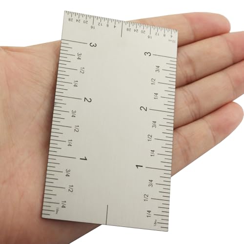 9x5x0.5cm Stainless Steel Square Edge Precision Pocket Ruler Scale Marking Tool Suitable for Carpentry Task