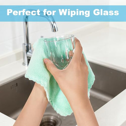 Microfiber Cleaning Cloths, 12 Pack Cleaning Rags, 10"X10"
