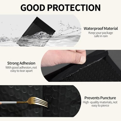 6×10" Inch Bubble Mailers 100 Pack Waterproof Padded Envelopes Self Seal Adhesive Shipping Bags for Mailing Cards Jewelry Makeup and Small Business Packaging - color: black, size: 6*9 100pc
