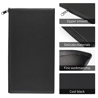 Cash Bags with Zipper - 11x6.1 Inch, 2 Pieces - color: 2 Pieces Black