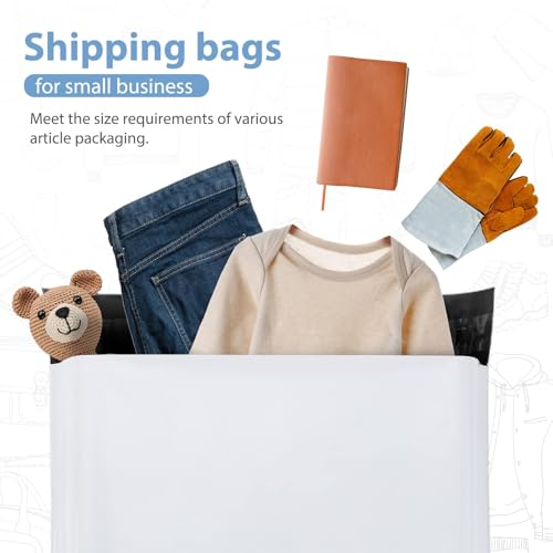 Metronic Poly Mailers 12x15.5 200PC Medium Shipping Bags for Clothes White - color: White, size: 12x15.5 200PC