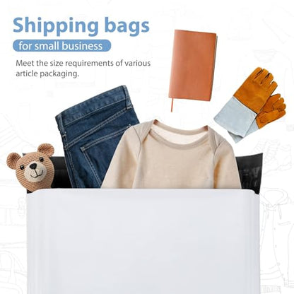 Metronic Poly Mailers 12x15.5 200PC Medium Shipping Bags for Clothes White - color: White, size: 12x15.5 200PC