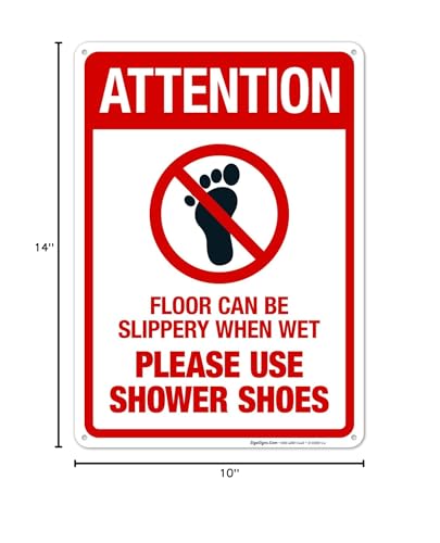 Floor Can Be Slippery When Wet Sign, - size: 10x14