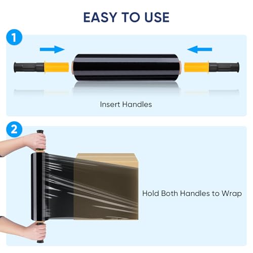 TICONN Stretch Wrap Roll, 15 in x 1000 ft Plastic Wrap for Moving Furniture - style: 15''-4PK Black