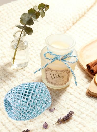 LJY 9 Rolls Raffia Paper Twine, 9 Colors, 32.8 yd Each for Gift Wrapping