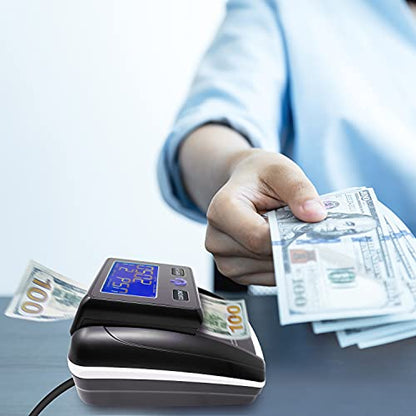 Nadex V45 Counterfeit Detector Terminal with Value Monitor – Pass Through Infrared and Magnetic Detector Sensors Flags Counterfeit Bills Banknotes - Clear TFT Screen Displays Total and Error Codes