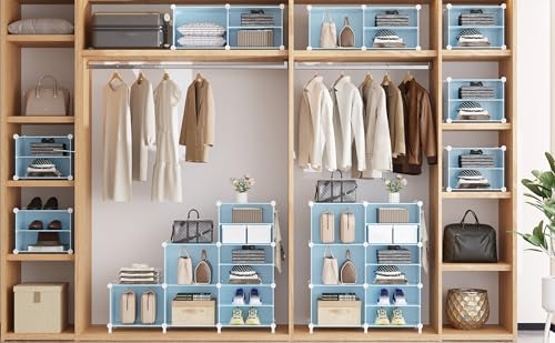 AWTATOS 6 Cube Closet Organizer Storage Shelves,Blue - color: Blue