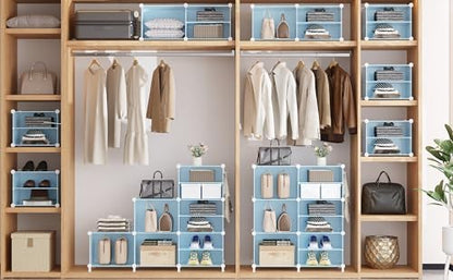 AWTATOS 6 Cube Closet Organizer Storage Shelves,Blue - color: Blue