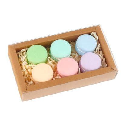 NBEADS 12 Pcs Rectangle Drawer Kraft Boxes, 6.3x3.54x1.26 Inch Gift Packaging Case Foldable Paper Drawer Boxes with Clear Plastic Cover for Party Favor Treats Candy and Jewelry Crafts, Burlywood - color: Burlywood