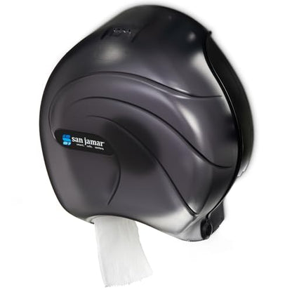 San Jamar Oceans Plastic Single Jumbo Bath Tissue Dispenser, 3.25" Core, Black Pearl